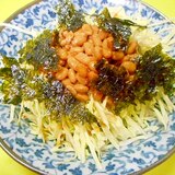 千切りキャベツと韓国海苔の納豆和え